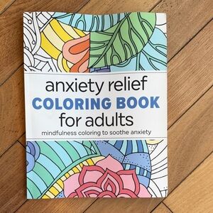 Anxiety Relief Coloring Book for Adults - Blue & Multicolor